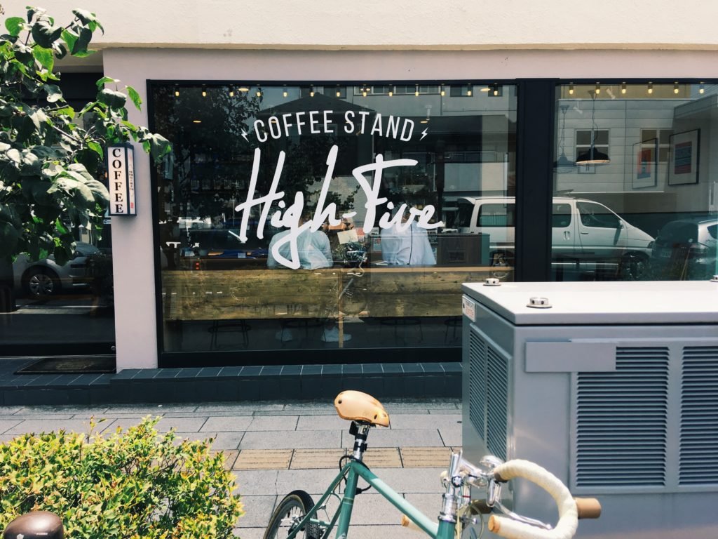 high five coffee stand
